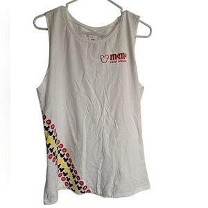 Disney Springs M&M Sotre WhiteTank Top with Mickey Mouse Design XL NEW